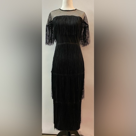 SHEIN long black fringe dress - Picture 1 of 5